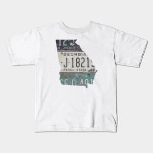 Vintage Georgia License Plates Kids T-Shirt